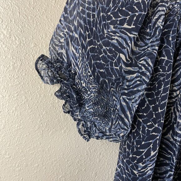 Lafayette 148 Womens 100% Silk Printed Smocked Hem Off The Shoulder Blouse - Picture 8 of 8